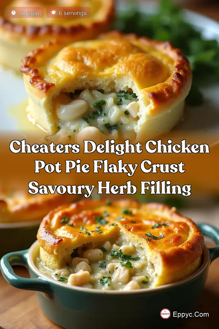 Cheaters Delight Chicken Pot Pie Flaky Crust Savoury Herb Filling