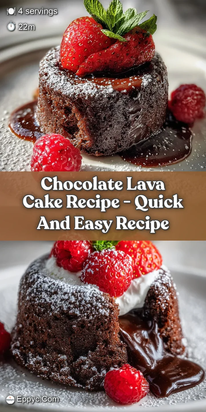 Close-up of a decadent chocolate lava cake with a river of melted chocolate flowing out. Rich, dark, and irresistible treat.