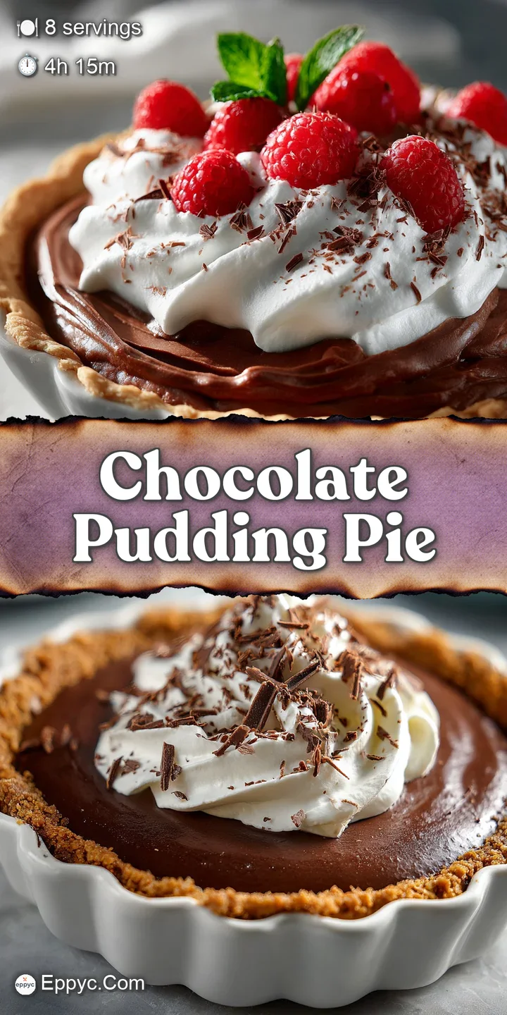 Close-up of glossy, smooth chocolate pudding filling, nestled inside a golden-brown, textured pie crust.