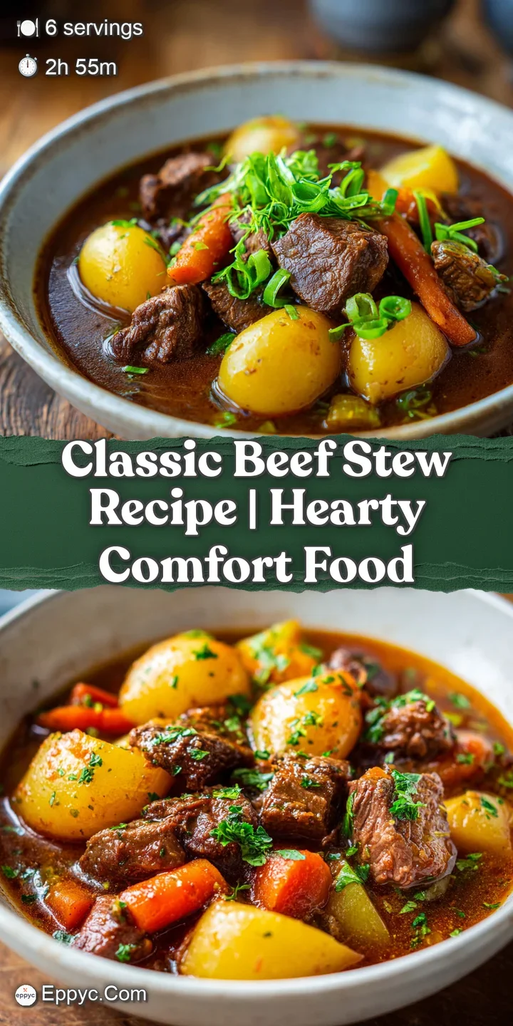 Close-up of succulent beef chunks and soft vegetables bathed in a deep, rich, and aromatic gravy.