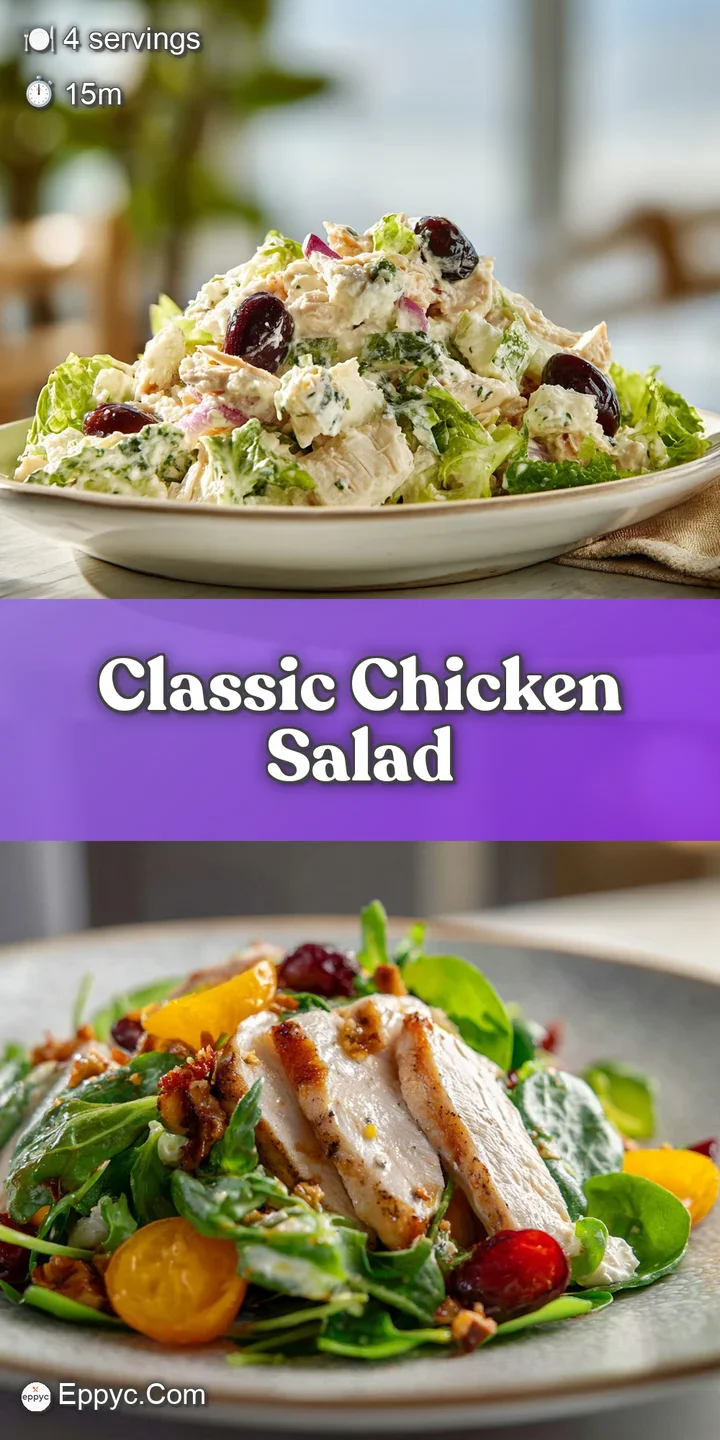 Close-up: glistening grapes and succulent chicken in a rich, creamy dressing. Inviting & flavorful!