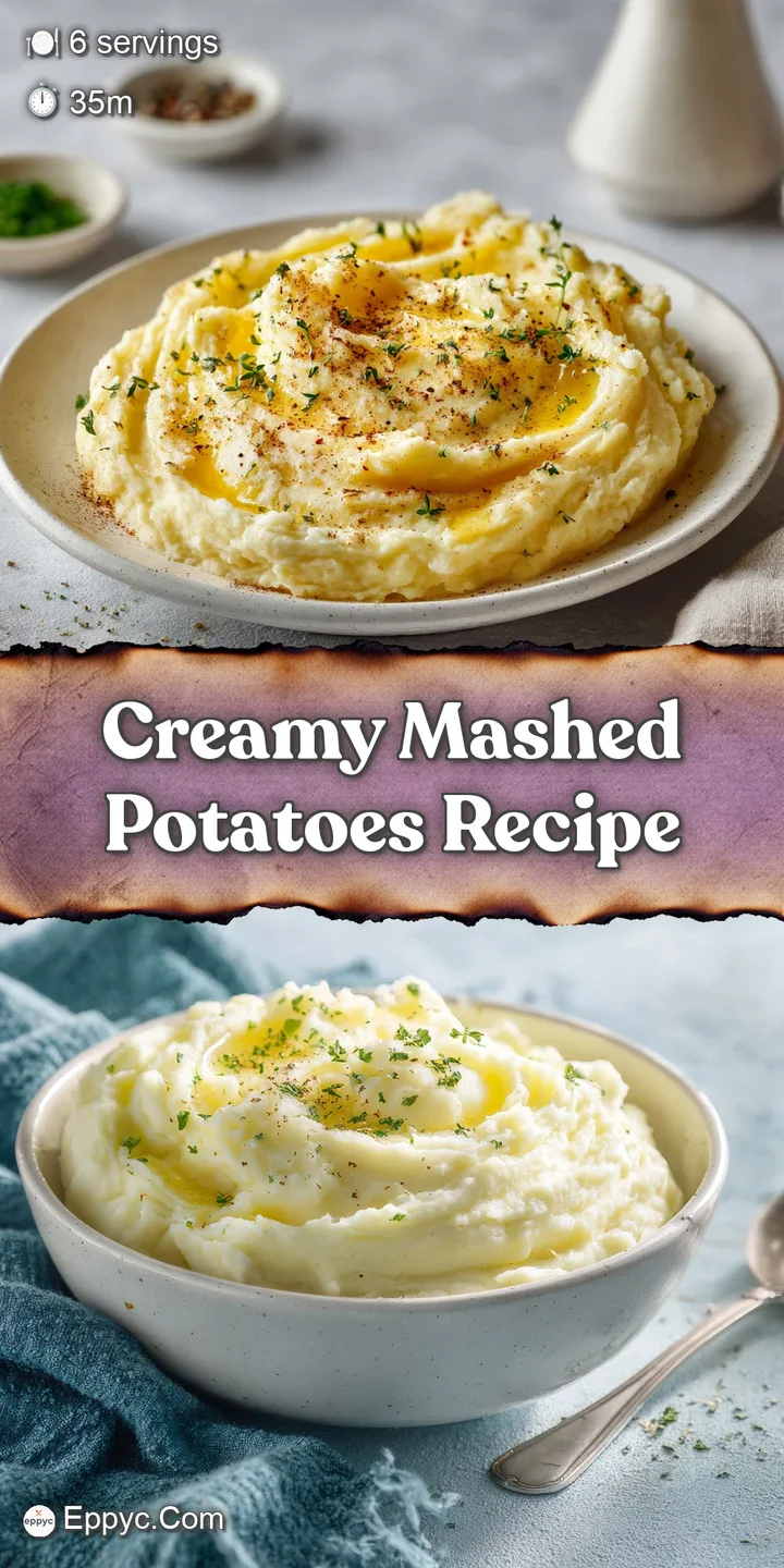 Close-up of buttery mashed potatoes with flecks of herbs. Soft, inviting texture and billows of steam give a sense of warmth.