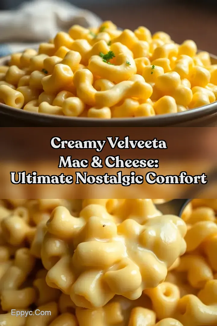 Creamy Velveeta Mac & Cheese: Ultimate Nostalgic Comfort : PIN FOR LATER Creamy Velveeta Mac & Cheese: Ultimate Nostalgic Comfort