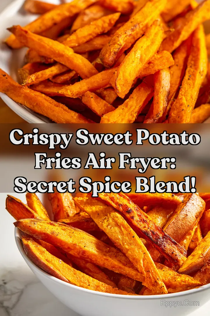 Crispy Sweet Potato Fries Air Fryer: Secret Spice Blend! : PIN FOR LATER Crispy Sweet Potato Fries Air Fryer: Secret Spice Blend!