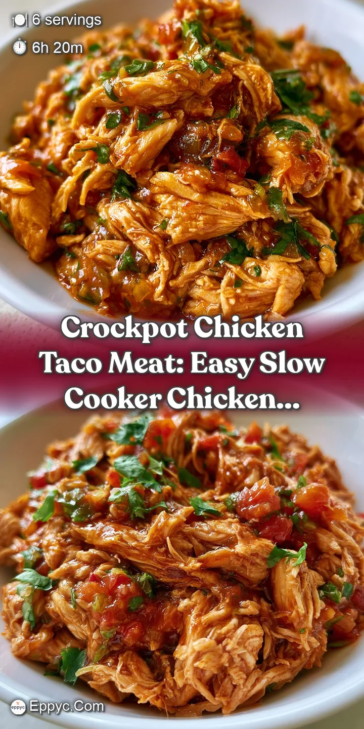Close-up of succulent, shredded chicken drenched in a vibrant red salsa sauce with steam rising from the meat.