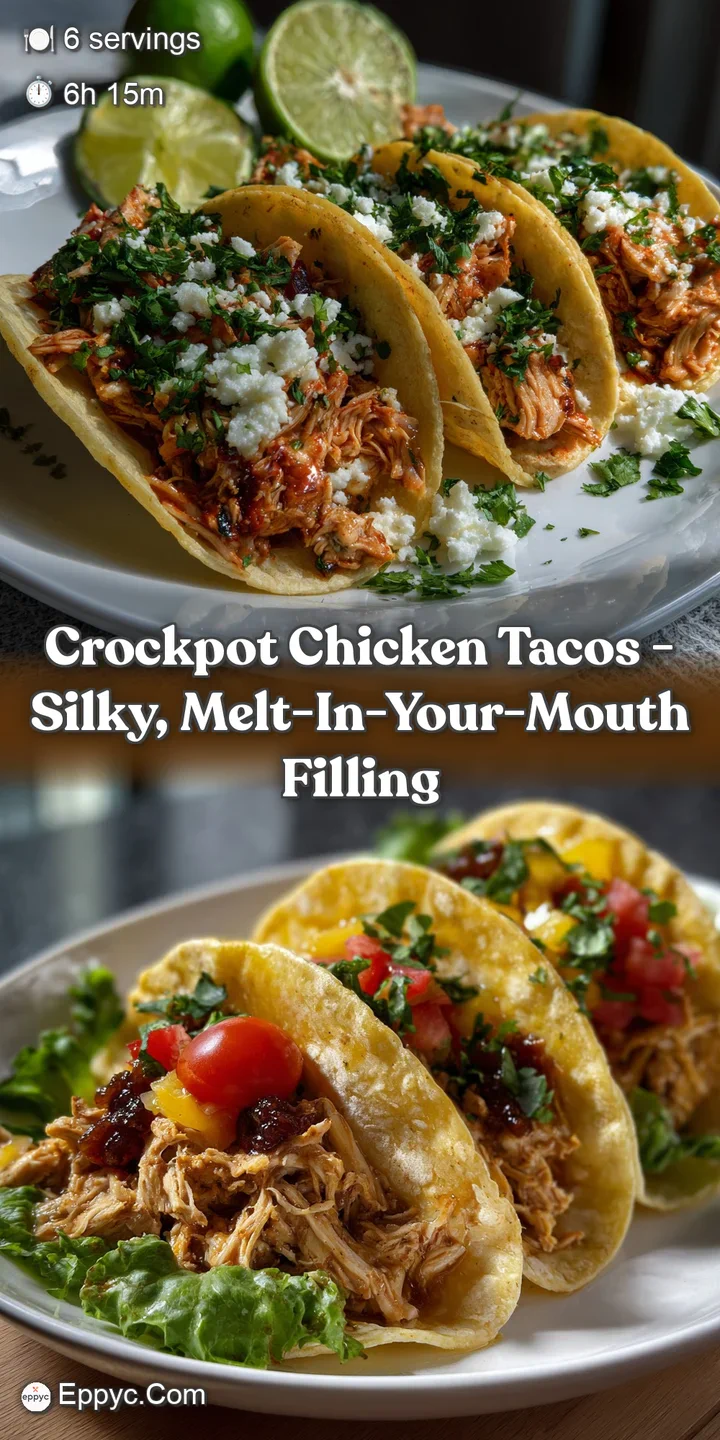 Close-up of juicy, shredded chicken, glistening with flavorful juices, nestled inside a warm tortilla, promising a satisfy...