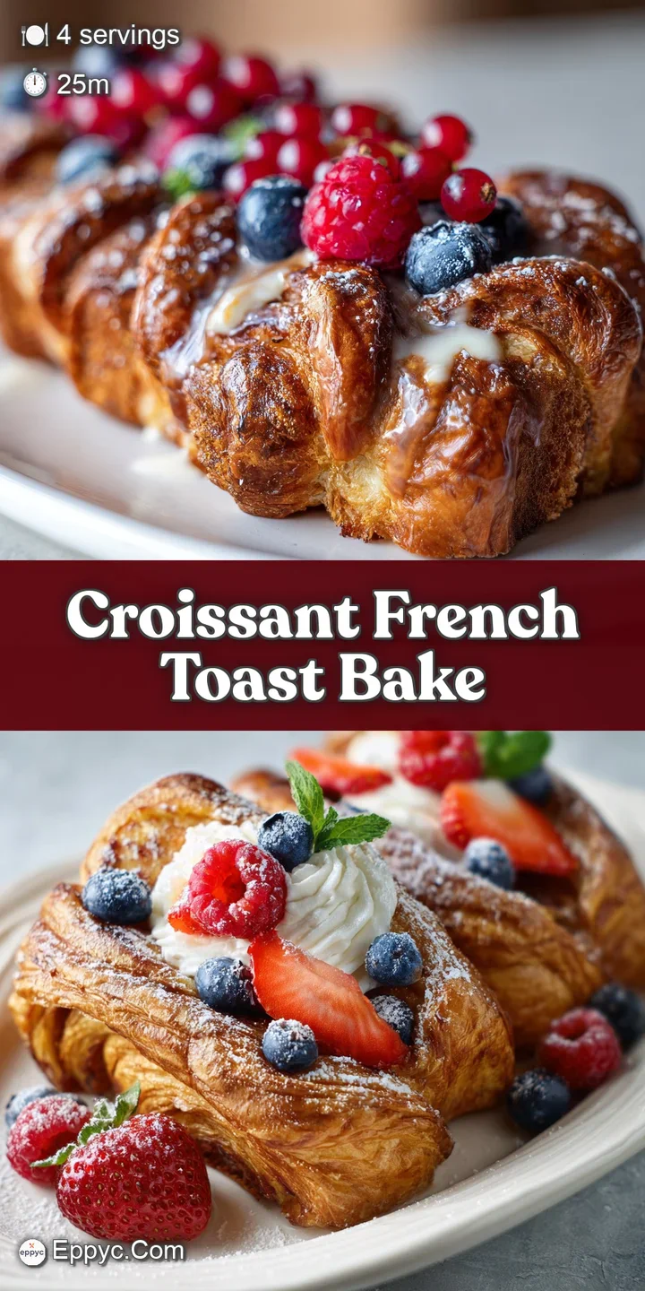 A close-up shot of golden baked French toast reveals a soft, custardy interior, hinting at its rich and decadent flavor.