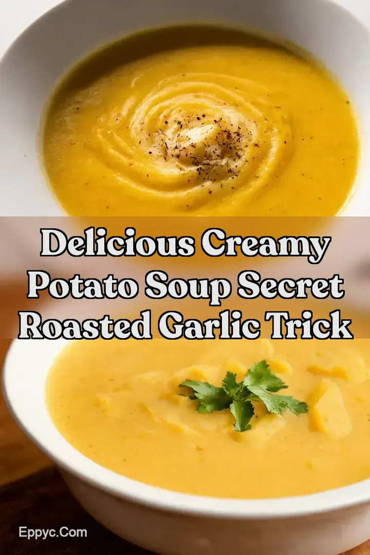 Delicious Creamy Potato Soup Secret Roasted Garlic Trick : PIN FOR LATER Delicious Creamy Potato Soup Secret Roasted Garlic Trick