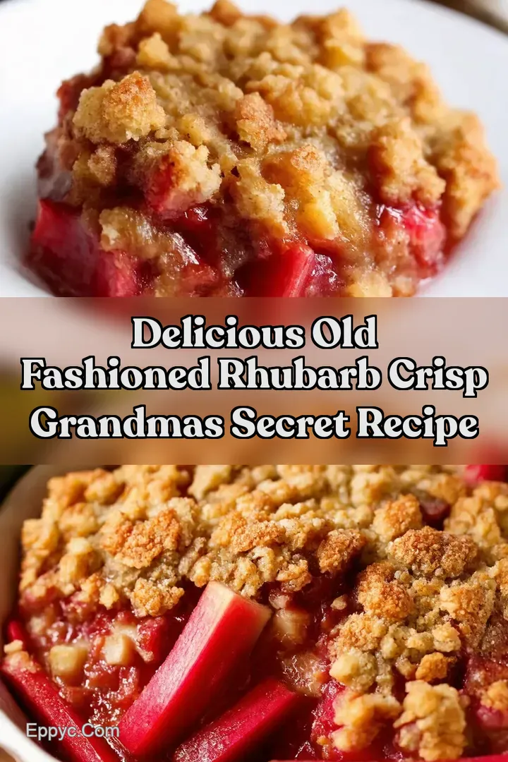 Delicious Old Fashioned Rhubarb Crisp Grandmas Secret Recipe : PIN FOR LATER Delicious Old Fashioned Rhubarb Crisp Grandmas Secret Recipe
