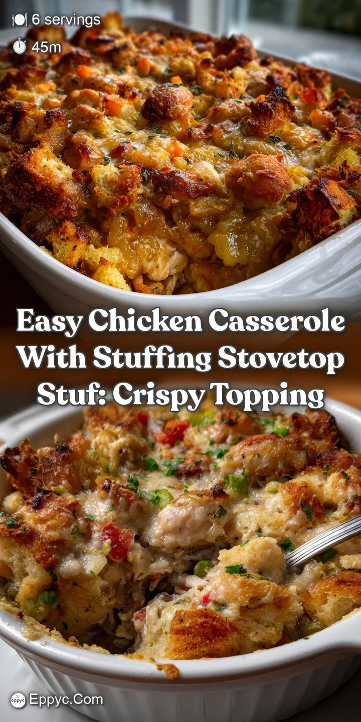 Easy Chicken Casserole With Stuffing Stovetop Stuf: Crispy Topping