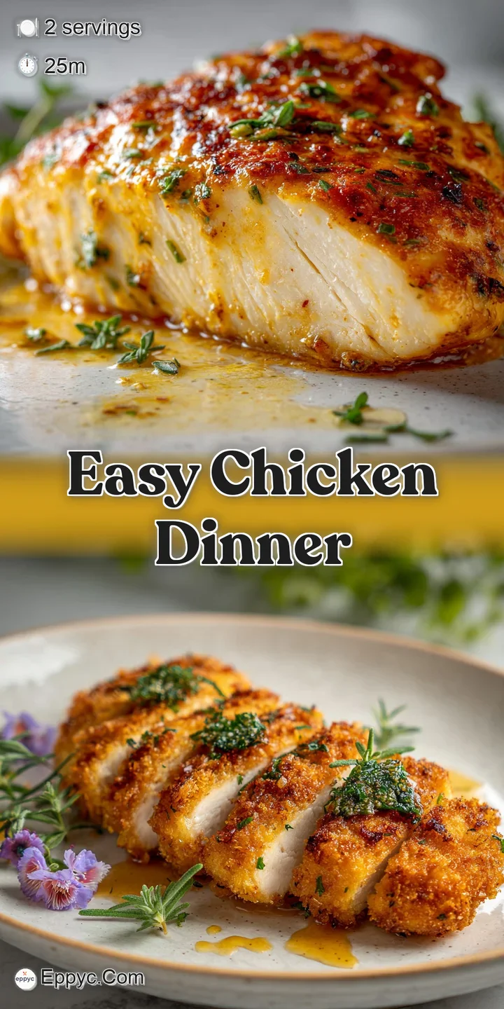 Close-up of succulent, tender baked chicken, glistening with savory juices. Soft, inviting textures and a rich golden-brow...