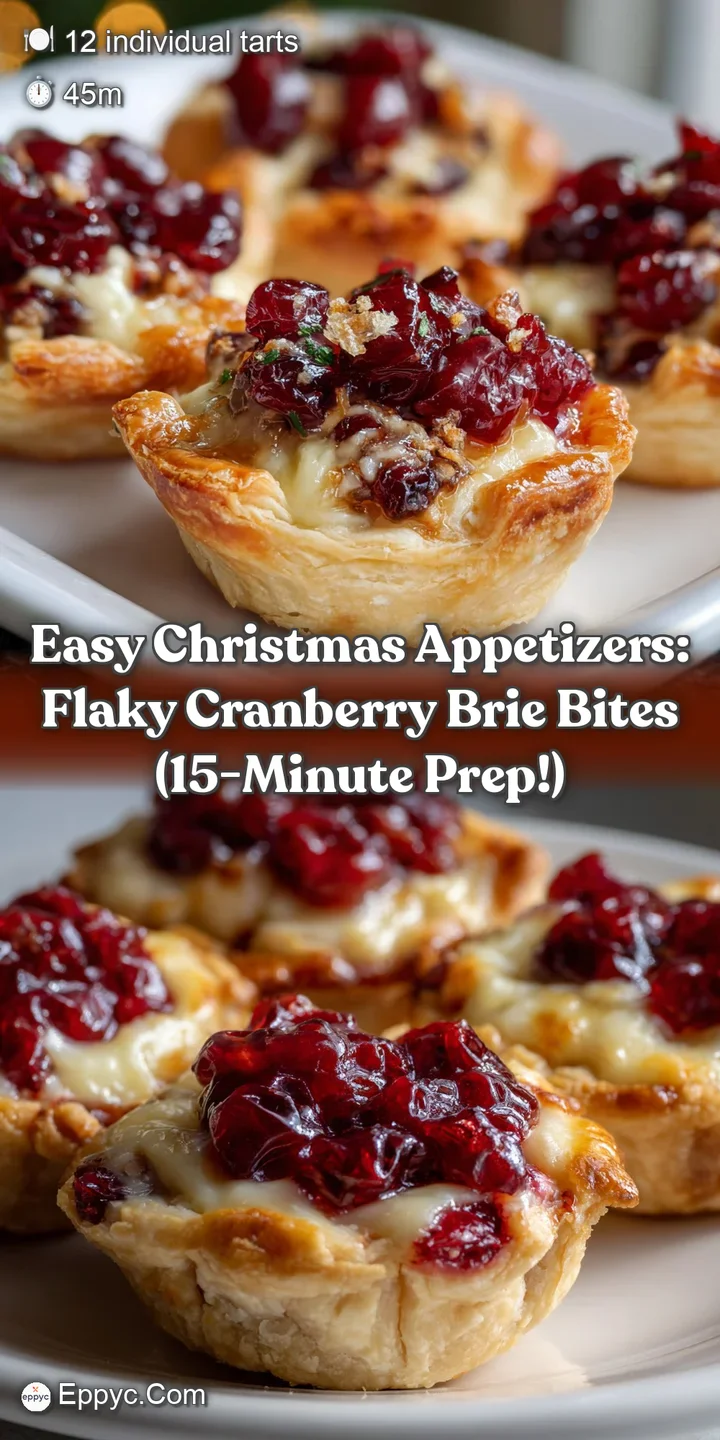Easy Christmas Appetizers: Flaky Cranberry Brie Bites (15-Minute Prep!)