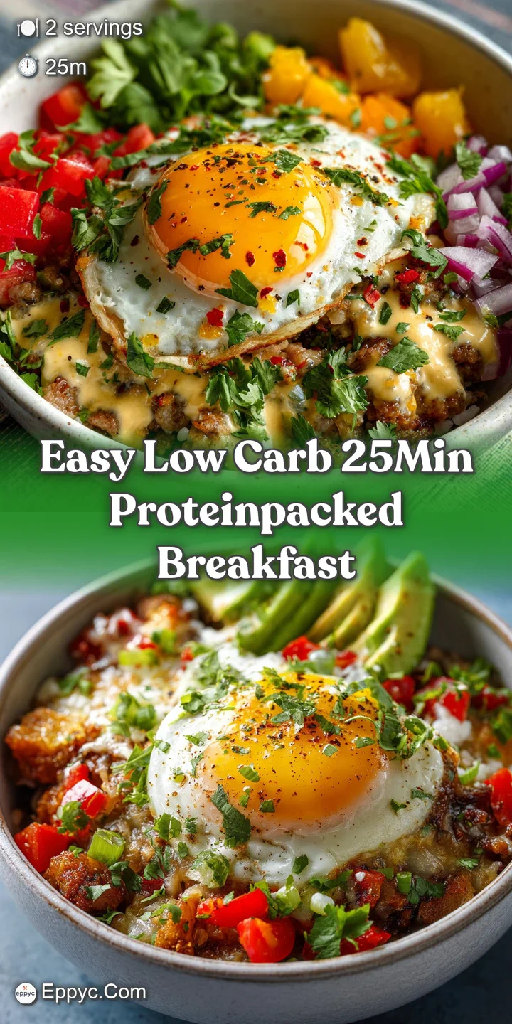 Close-up of a tempting breakfast bowl featuring rich, savory sausage and creamy, perfectly cooked scrambled eggs.