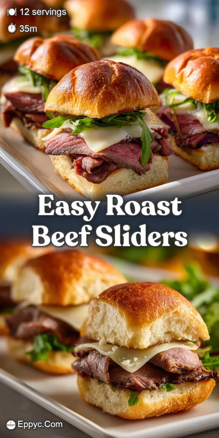 Close-up on a roast beef slider: juicy, tender beef, melted cheese, and a soft bun. An irresistible, mouthwatering bite.