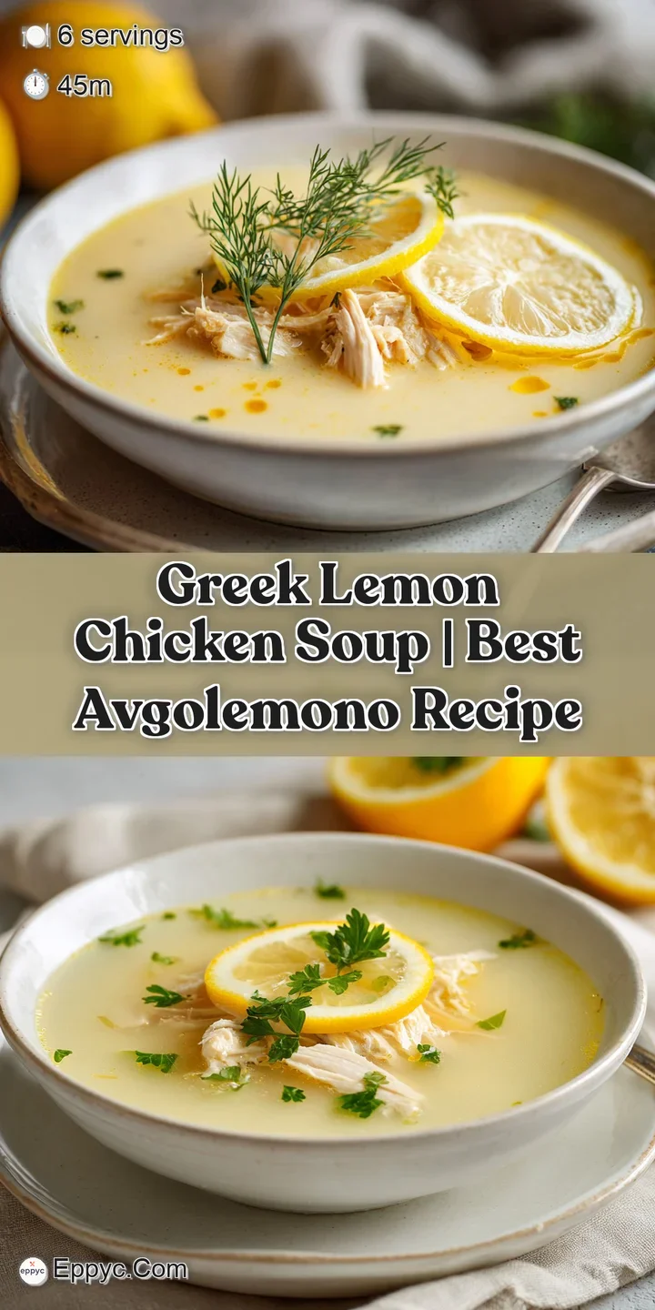 Close-up of creamy, pale yellow soup with fluffy chicken pieces and vibrant dill, glistening softly.