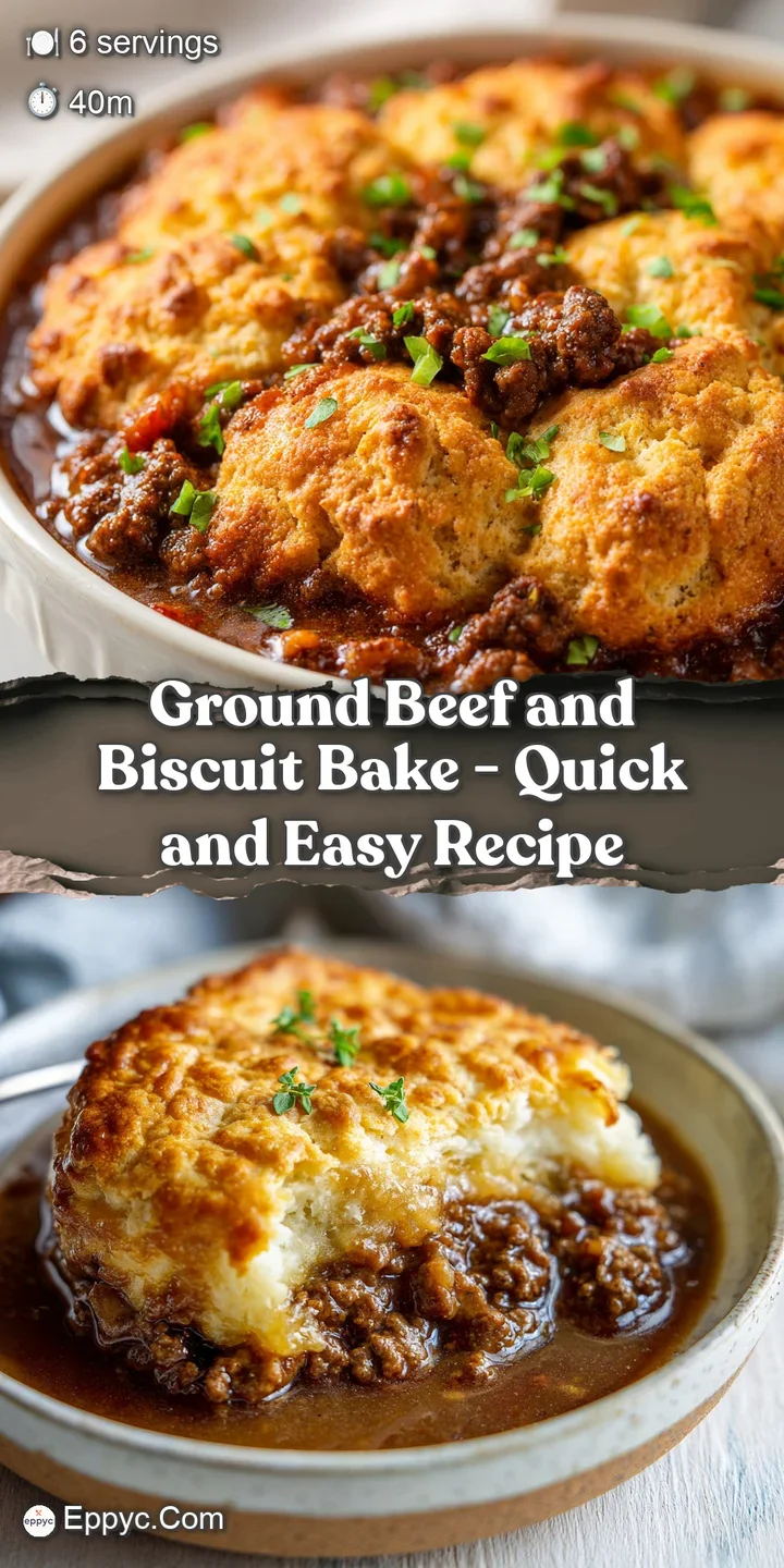 Close-up of melted cheese stretching over juicy brown beef and a soft, buttery biscuit crust with steam rising