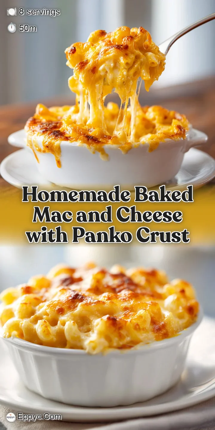 Close-up of creamy mac & cheese with a bubbly, golden crust. Wisps of steam hint at warmth and cheesy indulgence.