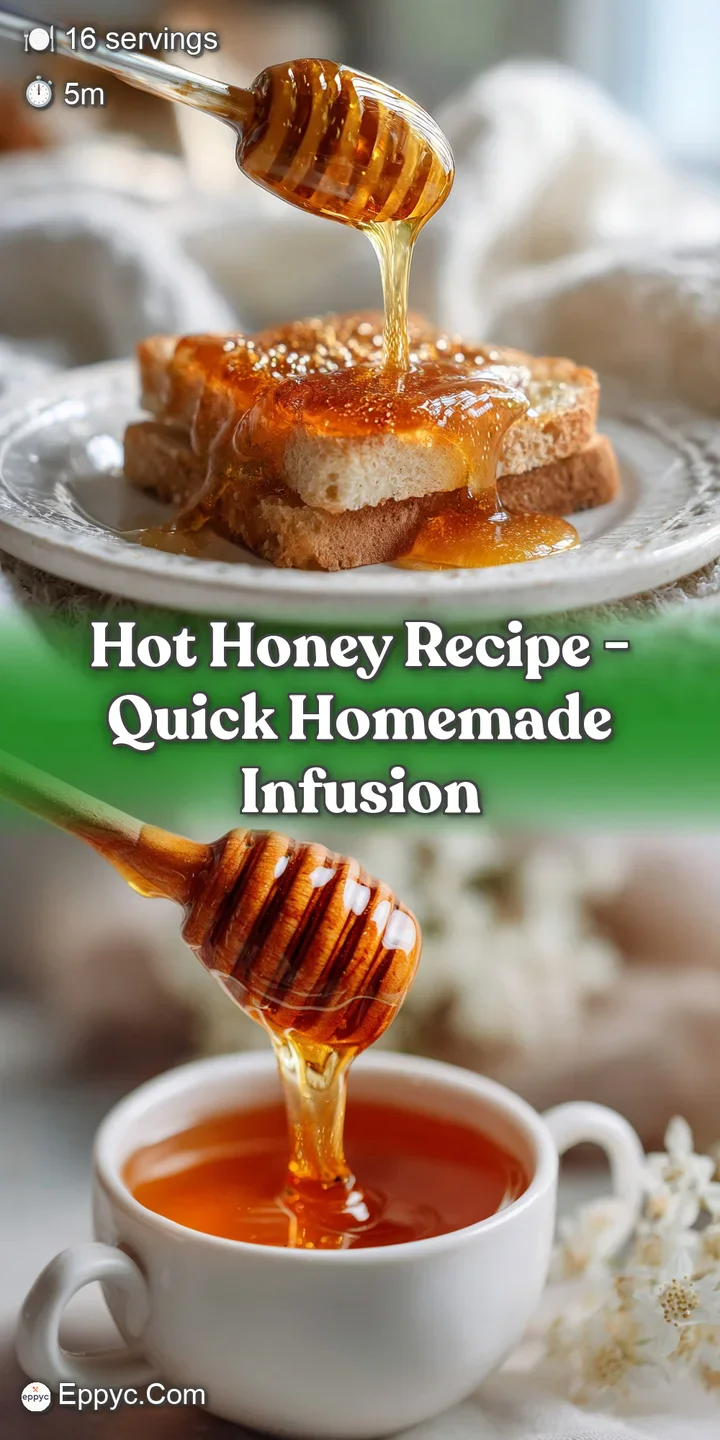 Close-up of fiery red pepper flakes suspended in thick, shimmering honey. A tantalizing glimpse of sweet and spicy infusion.