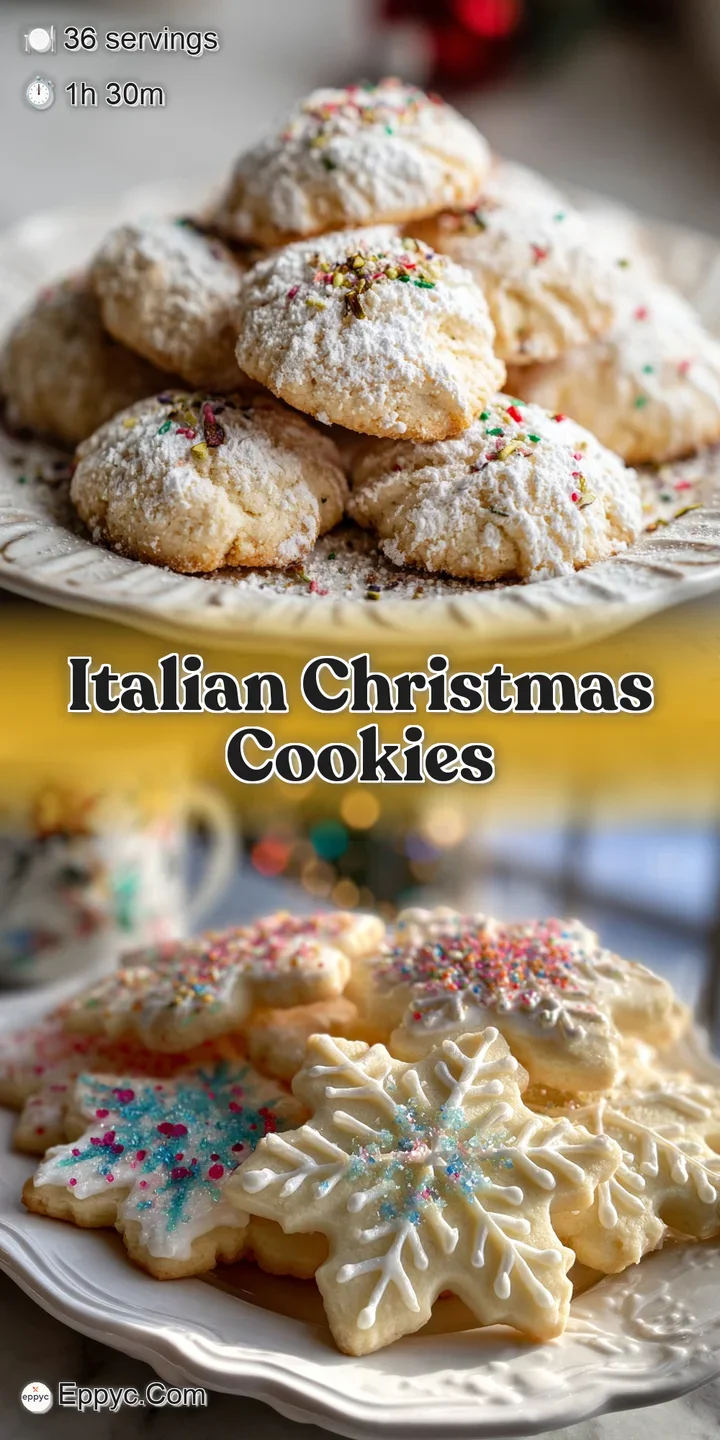Close-up of a single ricotta cookie: golden brown, tender crumb, and light dusting of powdered sugar. Hints of lemon zest ...