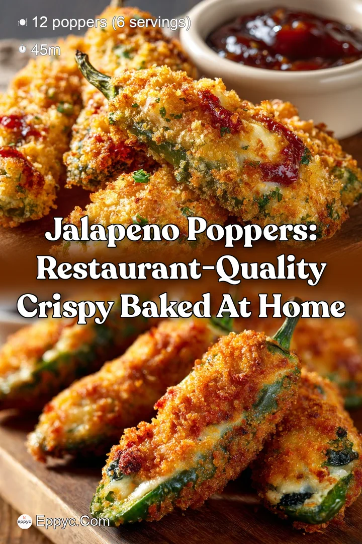 Jalapeno Poppers: Restaurant-Quality Crispy Baked at Home