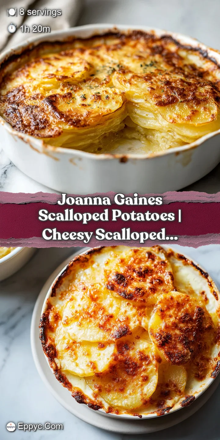 Close-up of creamy, tender potato layers topped with a bubbling, toasted golden cheese crust and melted bubbles.