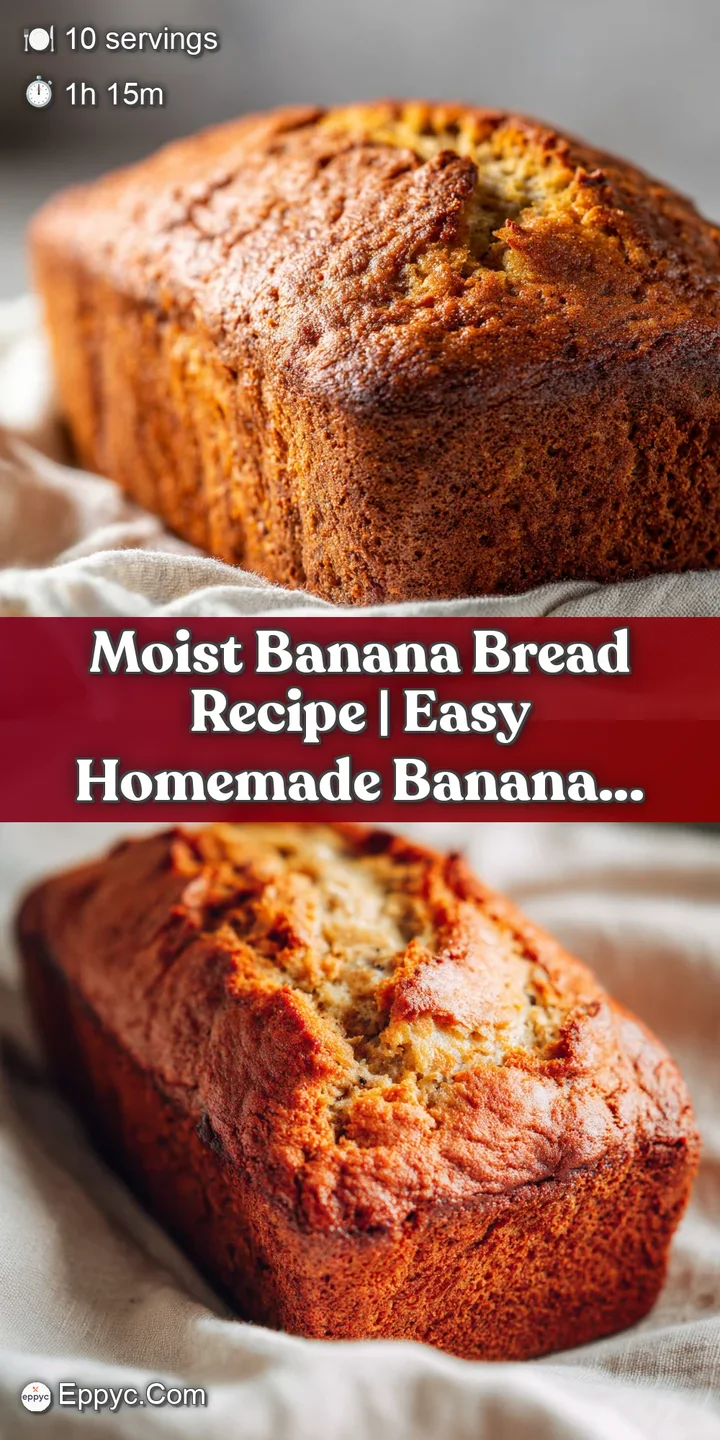 Close-up of a moist banana bread slice with visible banana chunks and a slightly crisp crust.