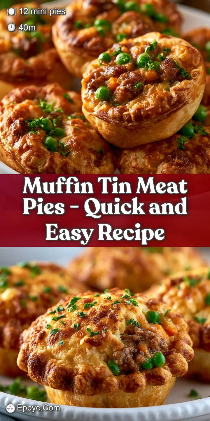 Close-up of a flaky pastry crust breaking open to reveal steaming, juicy minced meat and diced vegetables.