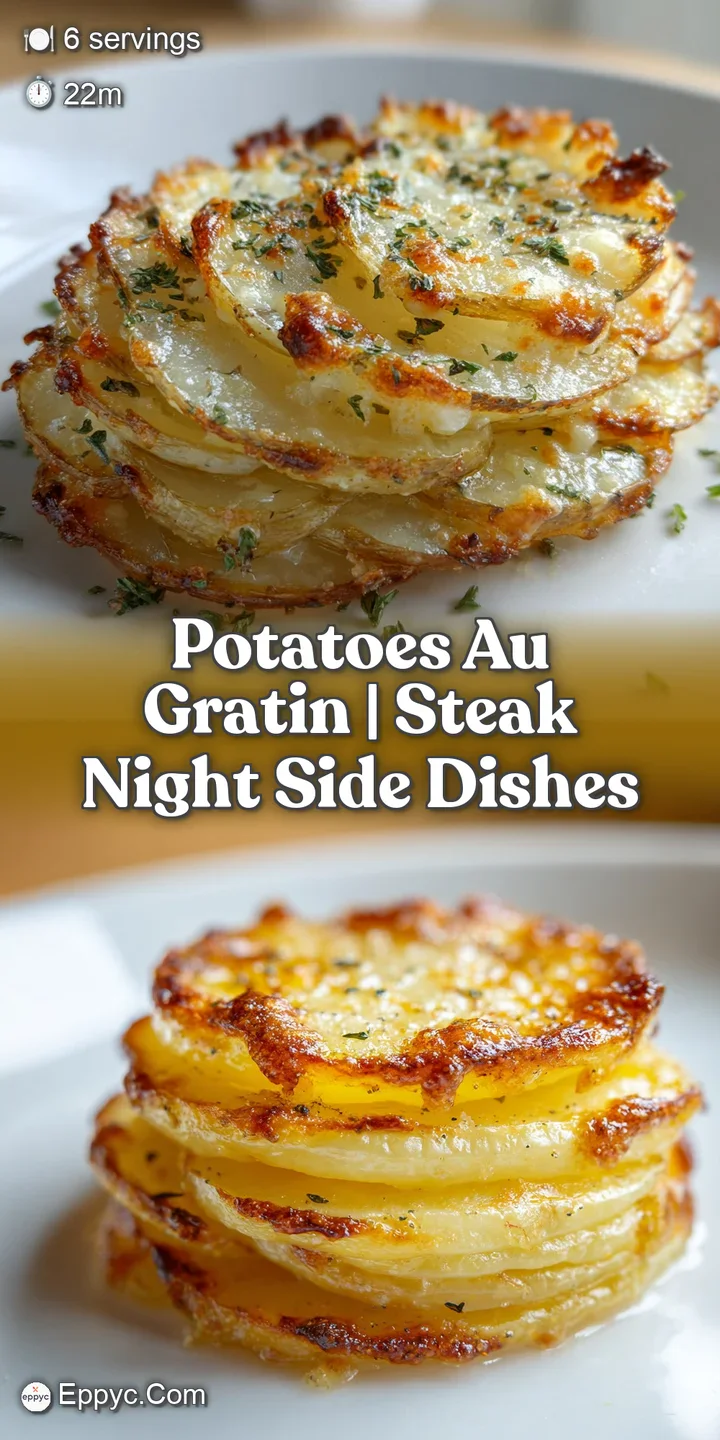 Close-up of tender, thinly sliced potatoes drenched in a rich, velvet cream sauce with melted, bubbly toasted cheese.