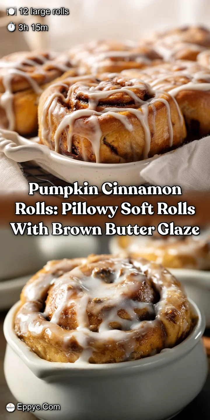 Pumpkin Cinnamon Rolls: Pillowy Soft Rolls with Brown Butter Glaze