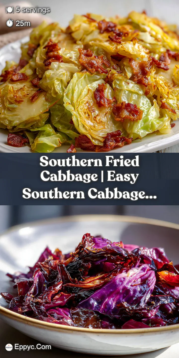 Close-up of golden-brown fried cabbage, glistening with oil, showing charred bits and tender, translucent leaves.