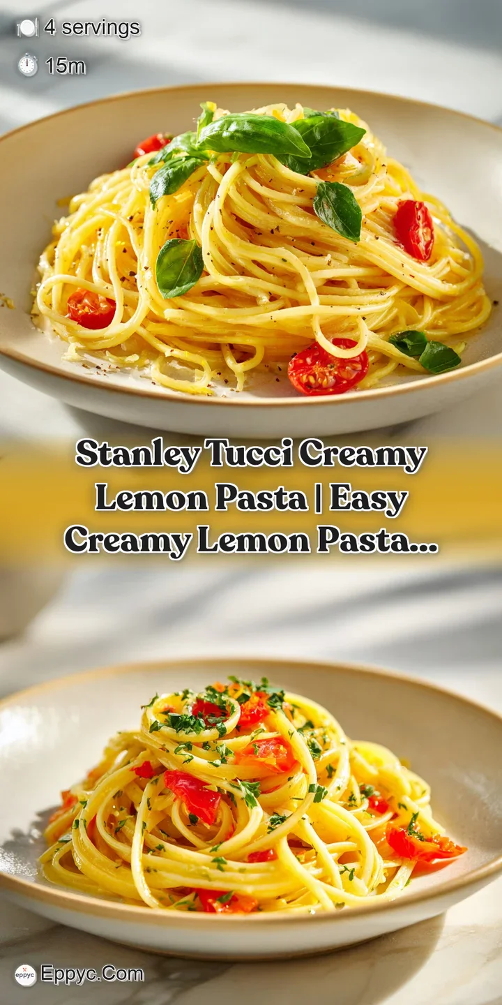 Close-up of al dente pasta coated in a luscious, creamy lemon sauce with flecks of zest.
