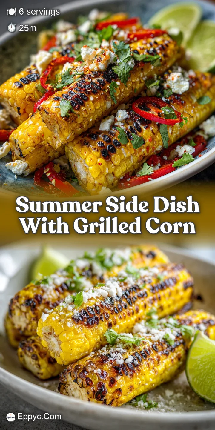 Close-up of juicy grilled corn kernels, glistening with olive oil, mixed with diced red pepper and creamy chunks of avocado.