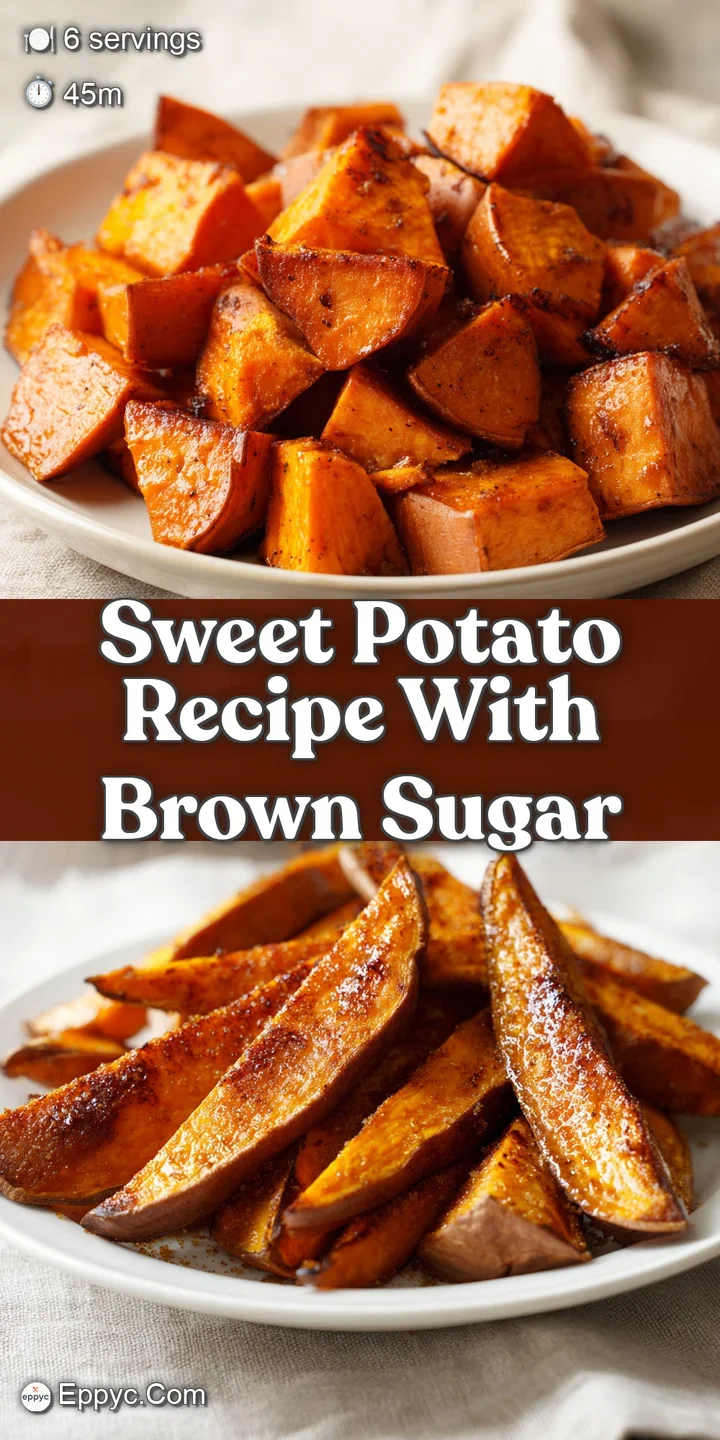 Close-up captures the warm, inviting texture of sweet potatoes coated in a rich, brown sugar glaze, showcasing the subtle ...