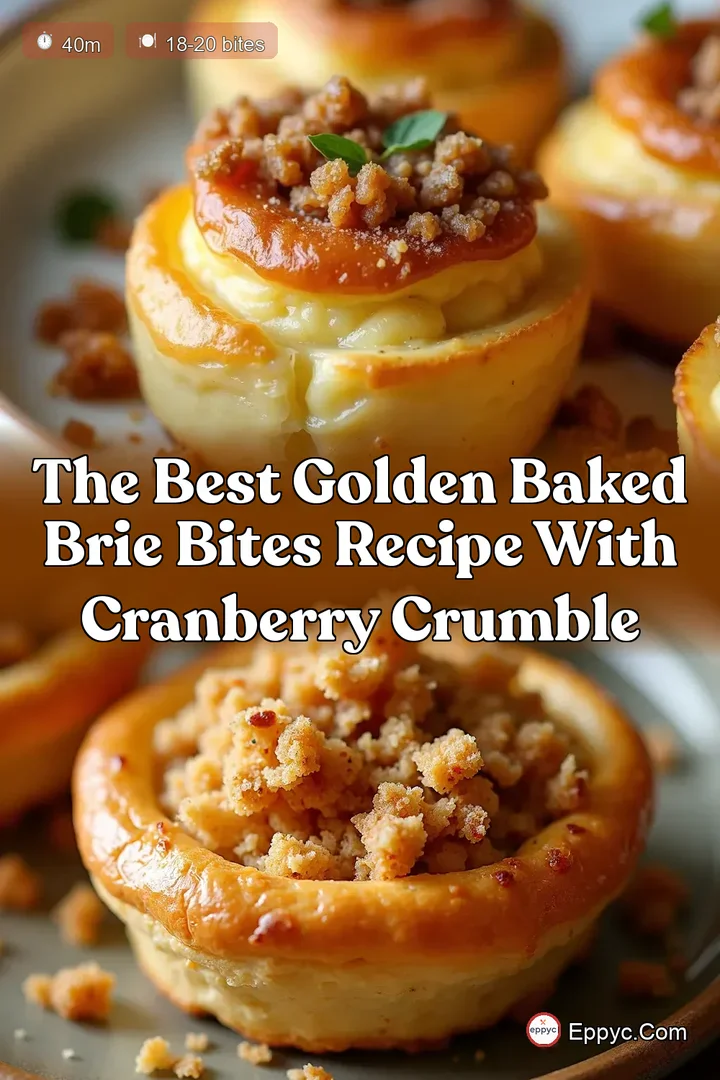 The Best Golden Baked Brie Bites Recipe with Cranberry Crumble