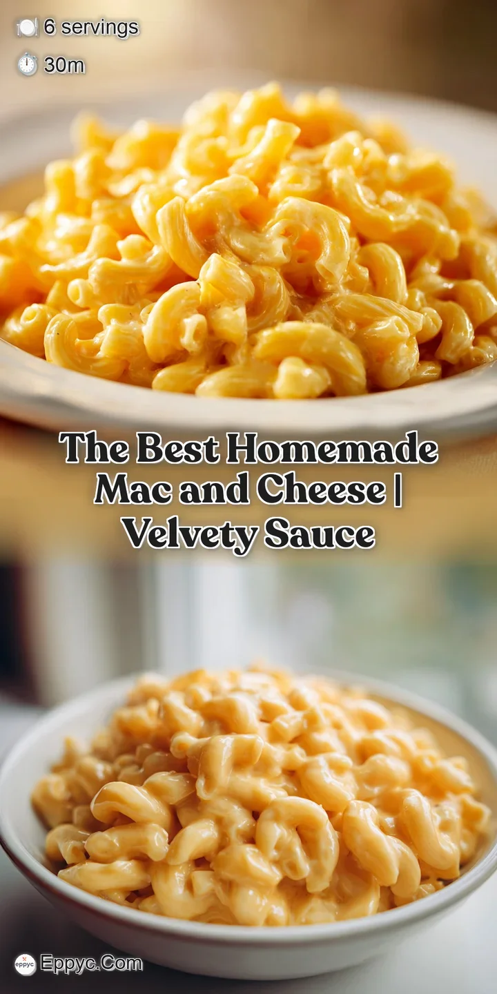 Close-up: glossy, rich mac and cheese with a fork lifting a cheesy, gooey bite, steam rising.