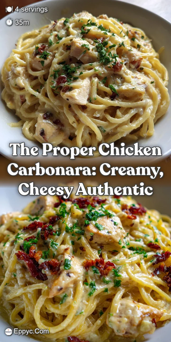 The Proper Chicken Carbonara: Creamy Cheesy Authentic