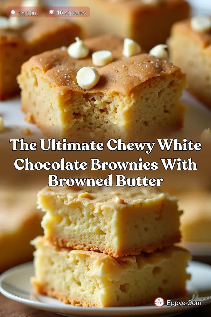 The Ultimate Chewy White Chocolate Brownies with Browned Butter