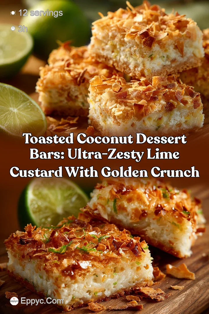 Toasted Coconut Dessert Bars: Ultra-Zesty Lime Custard with Golden Crunch