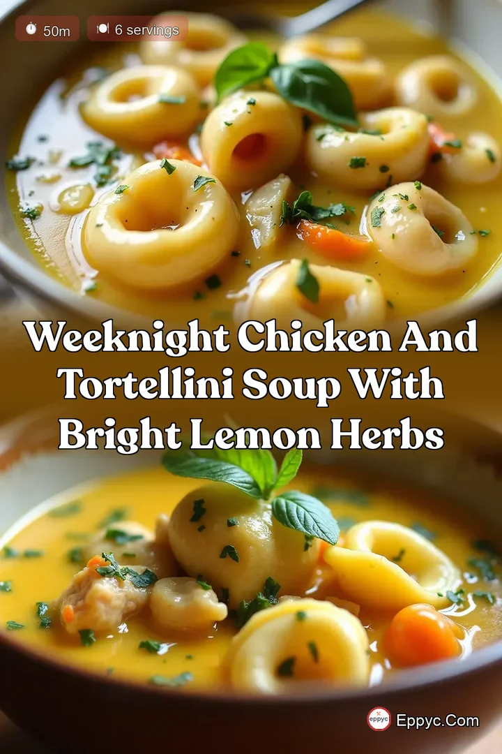 Weeknight Chicken and Tortellini Soup with Bright Lemon Herbs