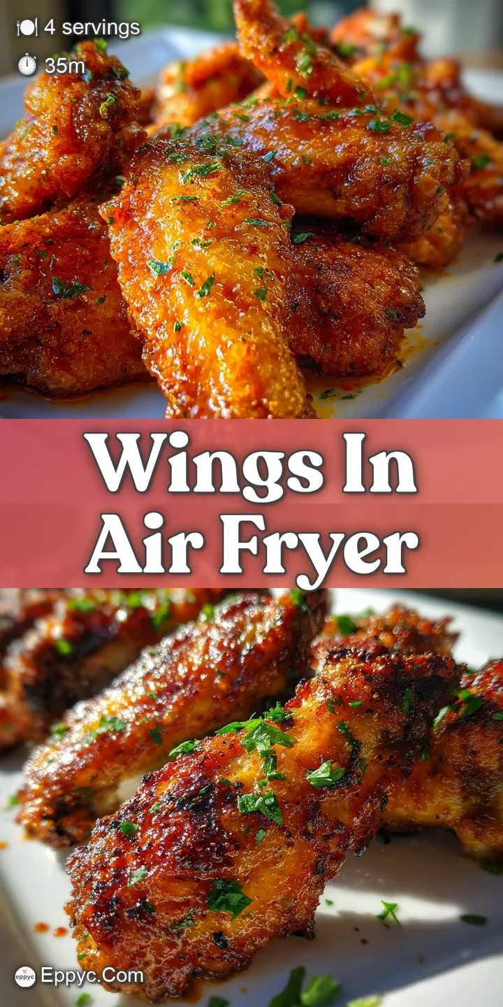 Close-up reveals the crackled, textured skin of a juicy air-fried chicken wing, promising a burst of flavor and satisfying...