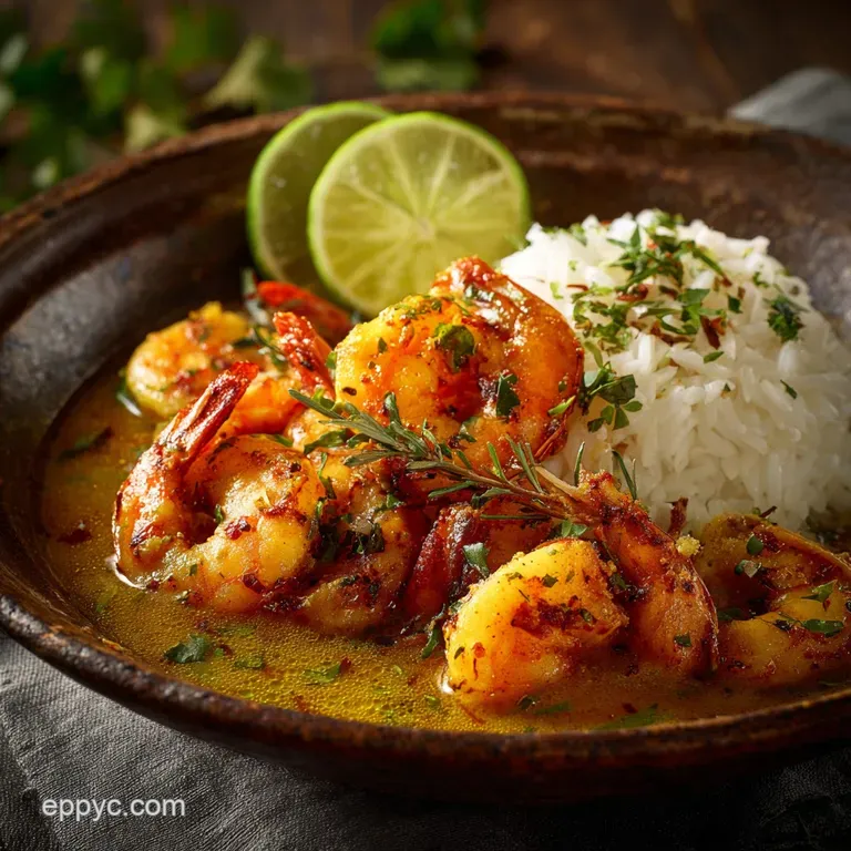 Curry and Shrimp: the Quick Coconut Lime Weeknight Supper presentation