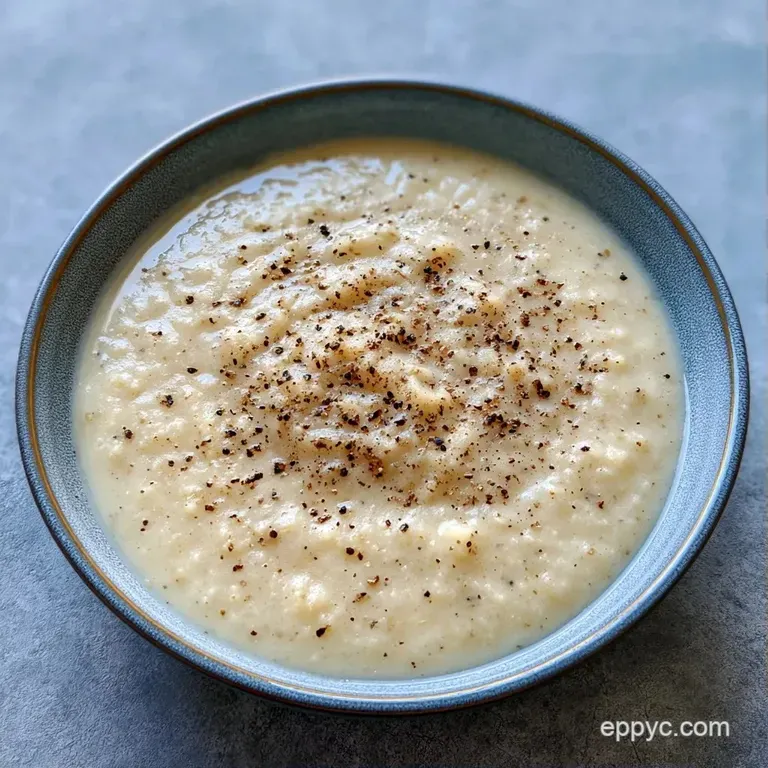Elegant white bowl of smooth, pale yellow soup topped with fresh chives and a swirl of heavy cream on a linen cloth.