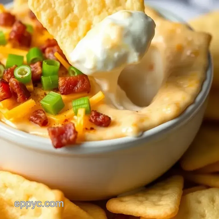 Air Crisp Cheddar Dip with Bacon Delight presentation
