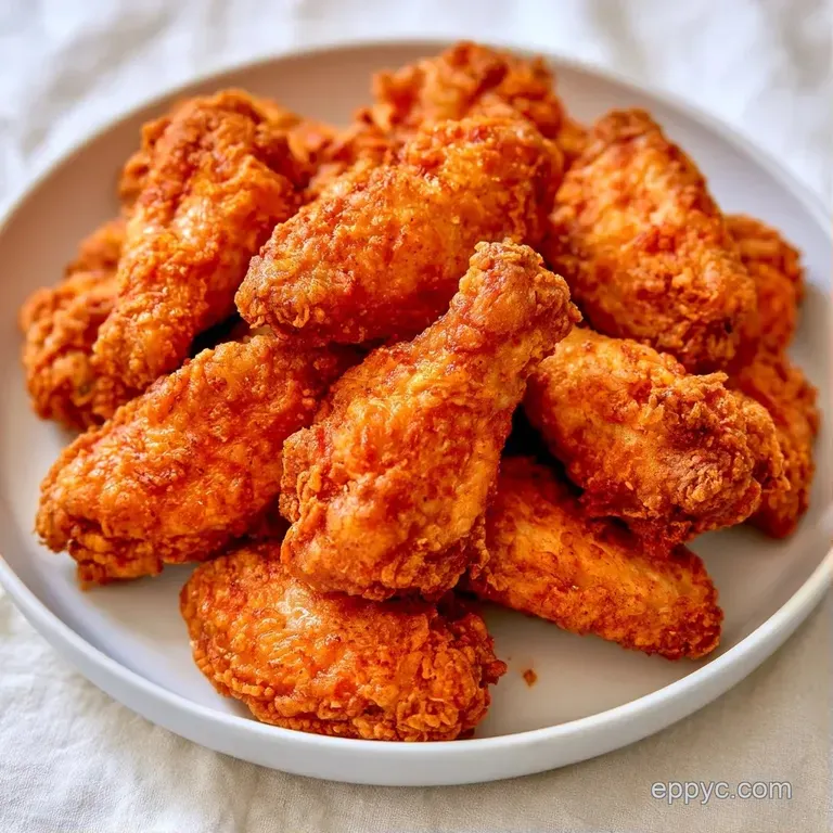 Crispy golden wings arranged on a white plate with sliced carrots, celery, and a swirl of creamy white dipping sauce.