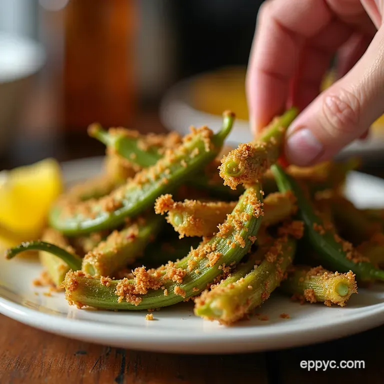 Air Fryer Crispy Okra Southern Comfort Guiltfree Crunch presentation