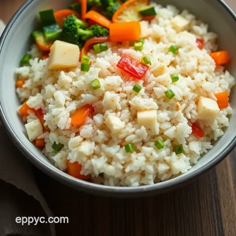 Alternative Sake: Savory Infused Rice and Vegetable Delight presentation
