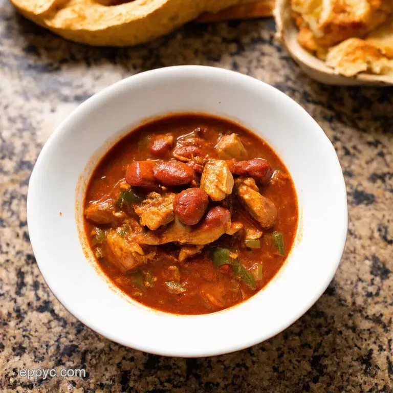 Authentic Cajun Chicken and Andouille Gumbo presentation