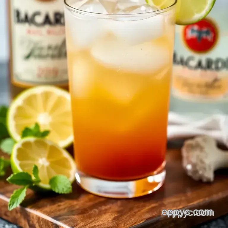 Bacardi Rum Vanilla Syrup Cocktail Recipe presentation