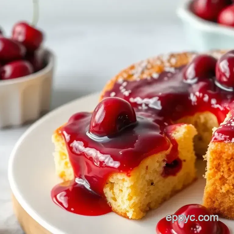 Delightful Cherry Cake with Sweet Cherry Compote