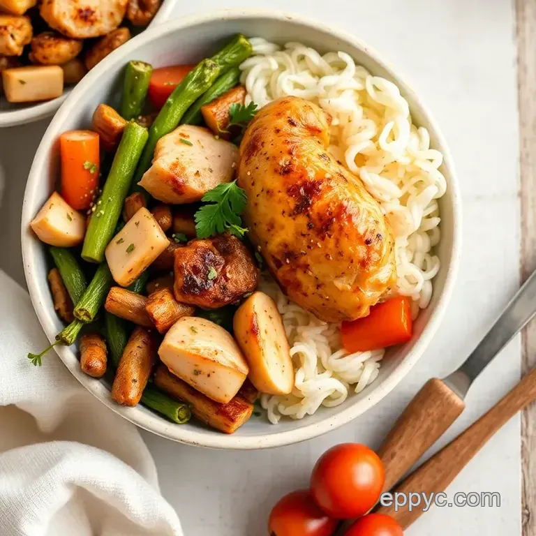 Flavorful Baked Chicken Meal Prep Bowls with Roasted Veggies presentation